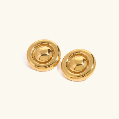 [Royal&Vicky]Summers Gold-Ohrringe mit Knopfdesign