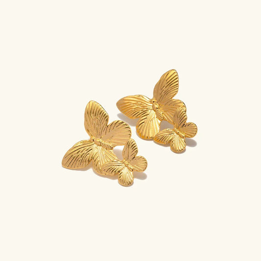 [Royal&Vicky]Schmetterlings-Ohrringe Gold