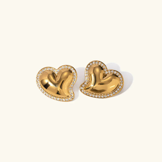 [Royal&Vicky]Holly Heart Gold-Ohrringe
