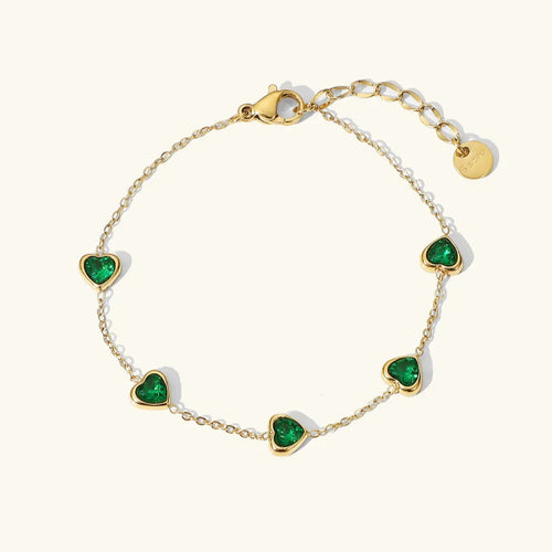 [Royal&Vicky]Francia Armband mit grünem Herz