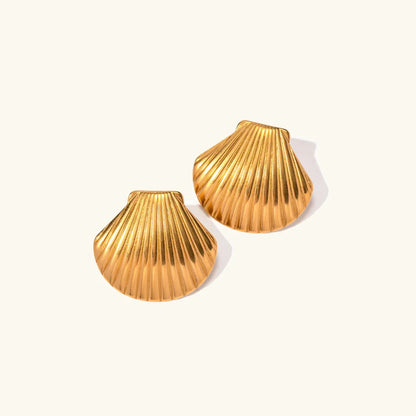 [Royal&Vicky]Nicole Muschel-Ohrringe Gold