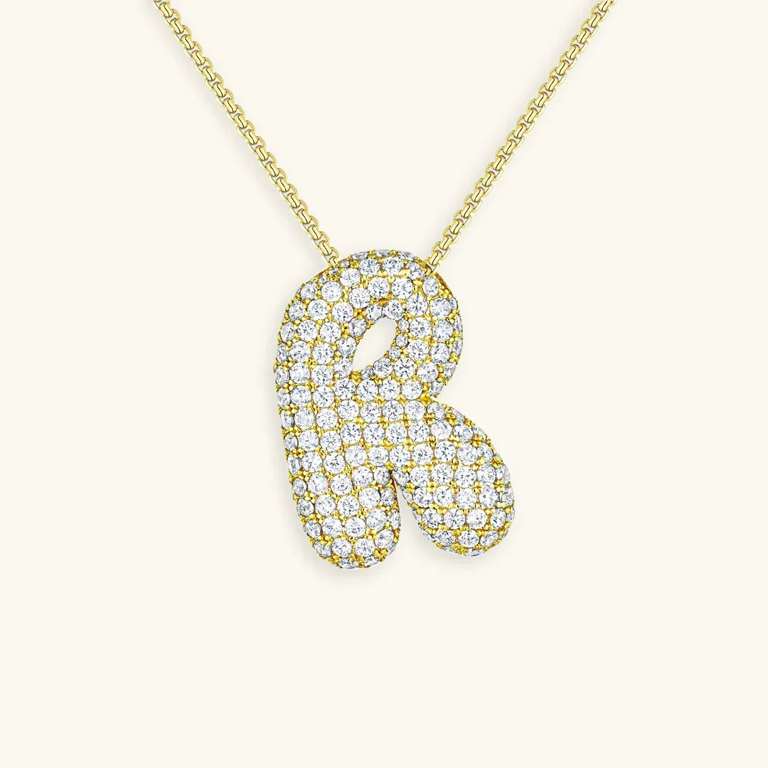 [Royal&Vicky]バブルイニシャルダイヤモンドネックレス