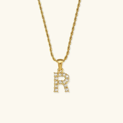 [Royal&Vicky]Maeve Buchstaben Initial Diamant Halskette
