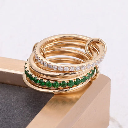 [Royal&Vicky]Imani Stacked Diamond Ring