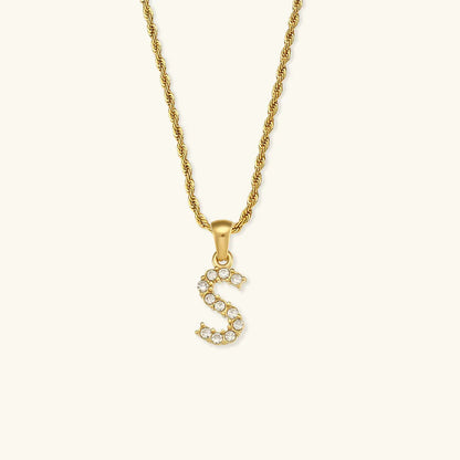 [Royal&Vicky]Maeve Buchstaben Initial Diamant Halskette