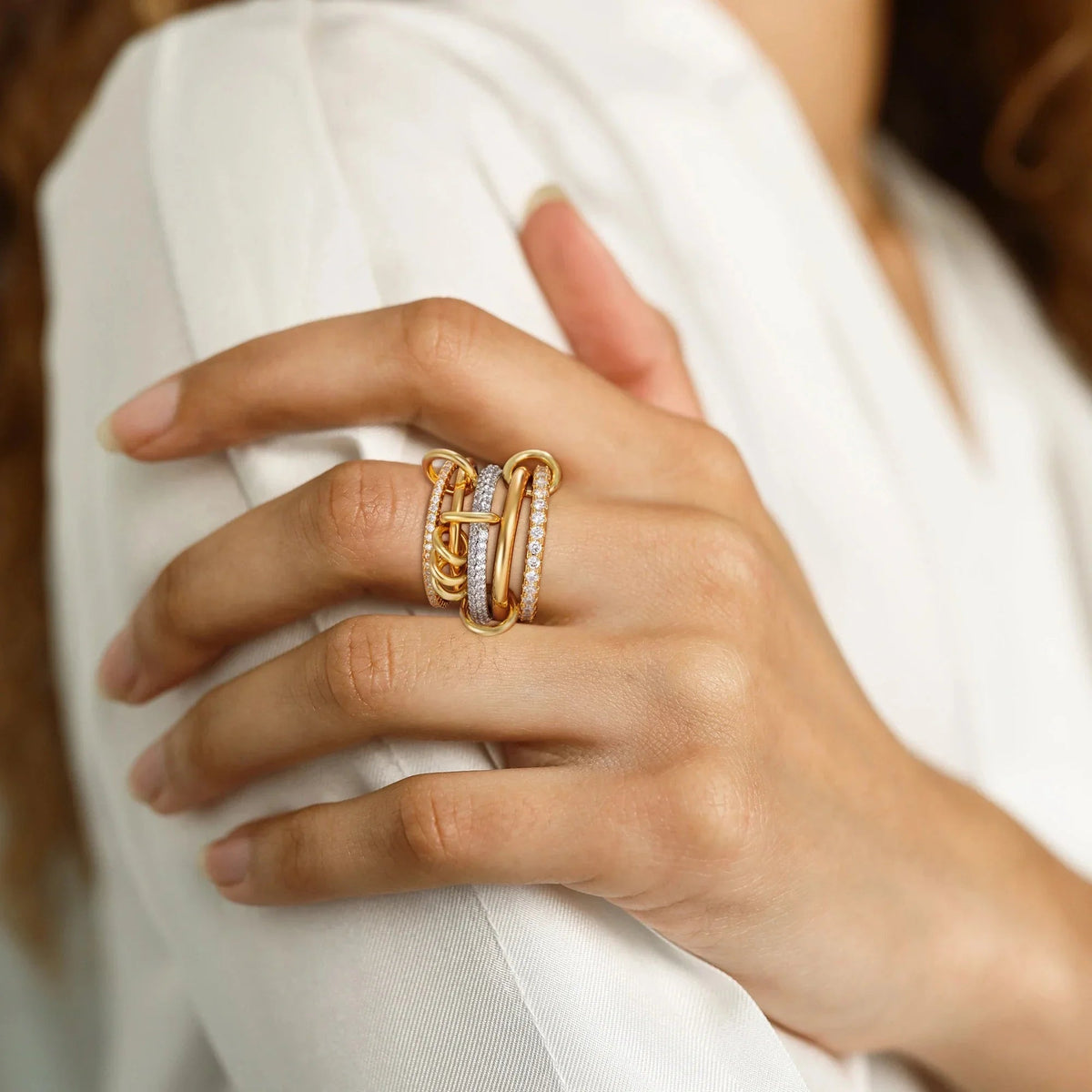 [Royal&Vicky]Blaise Ring mit gestapelten Diamanten