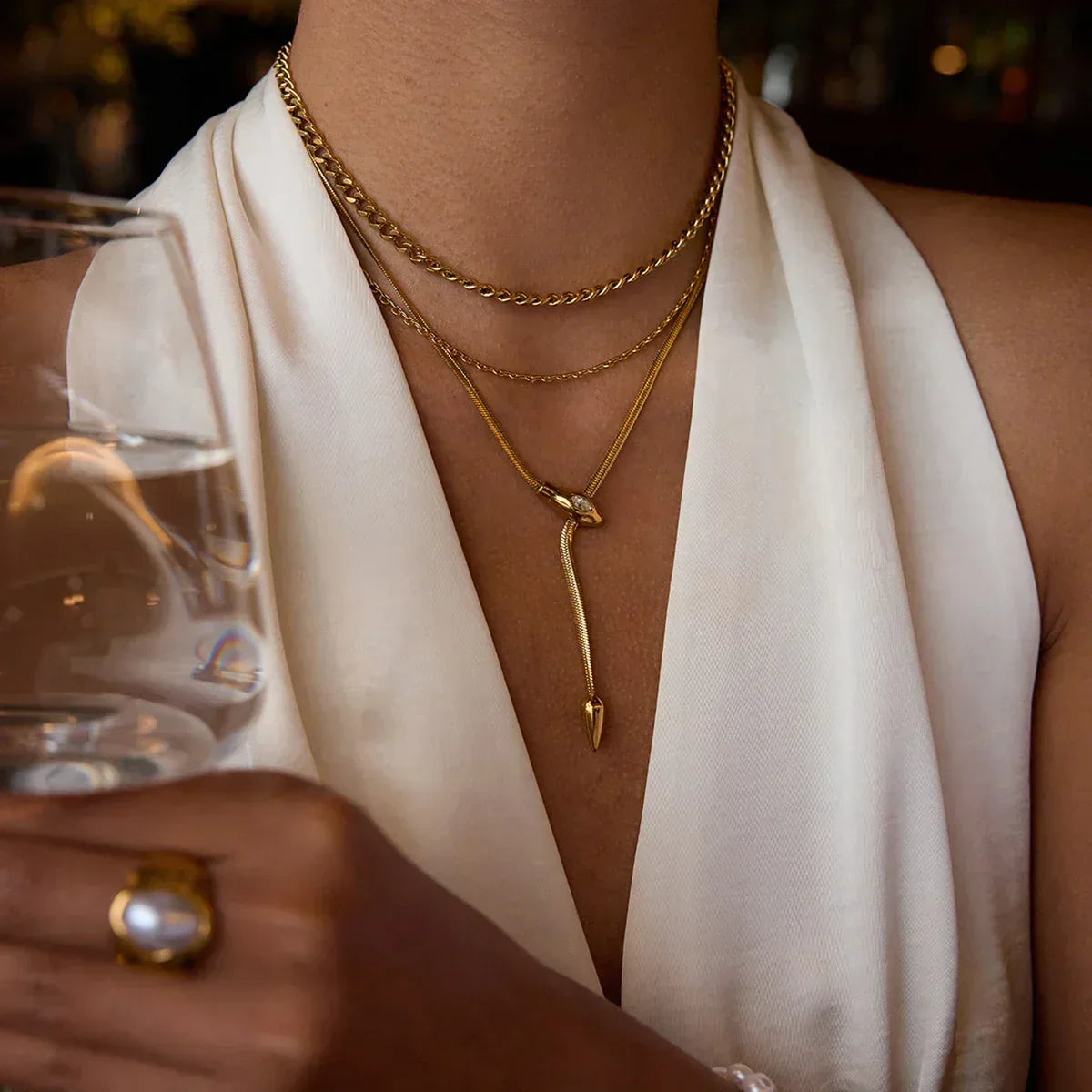 [Royal&Vicky]Ysolde Gold Chain Necklace