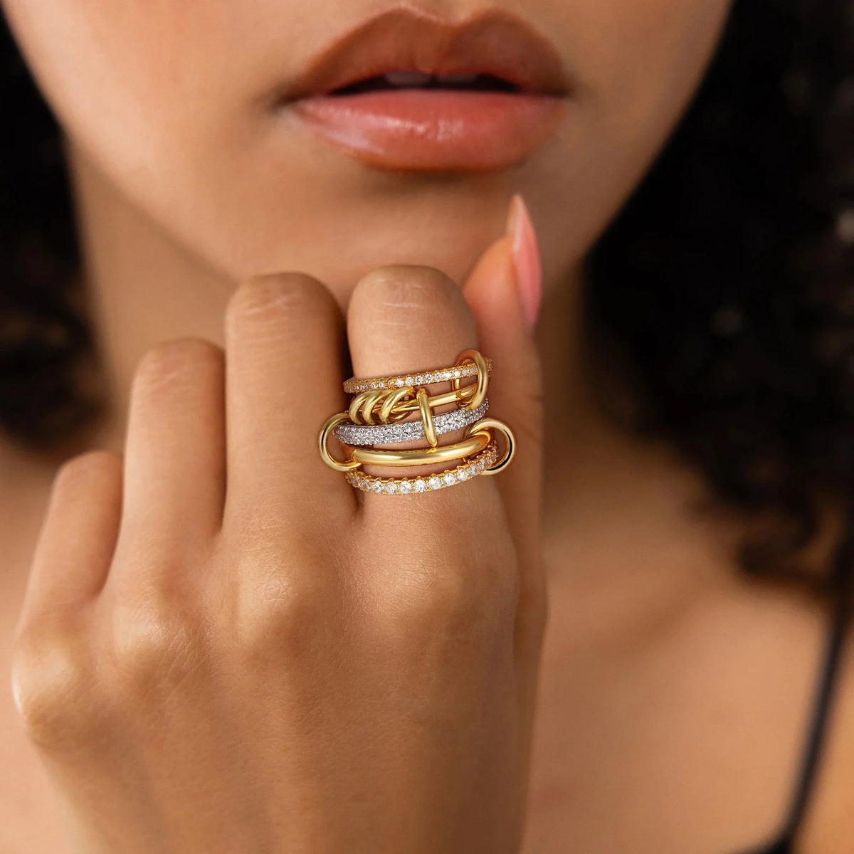 [Royal&Vicky]Blaise Ring mit gestapelten Diamanten