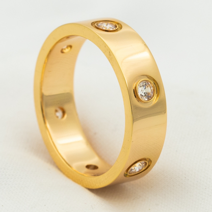 [LUXE] LIEBESRING 5,5 MM 6 DIAMANTEN ROSGOLD