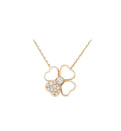 [ROYAL]CLOVER MOP DIAMOND ROSE GOLD NECKLACE