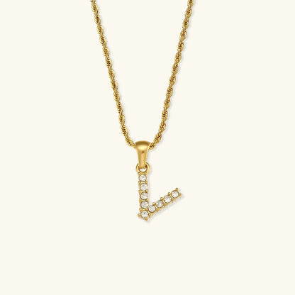 [Royal&Vicky]Maeve Buchstaben Initial Diamant Halskette