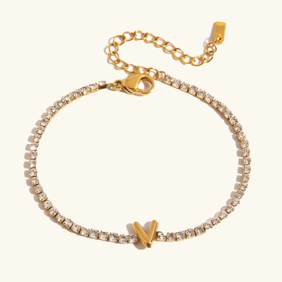 [Royal&Vicky]Avaria Bubble Letter Tennis Bracelet