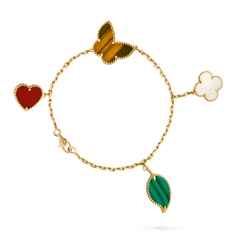 [ROYAL]LUCKY SPRING 5 MOTIF GOLD BRACELET