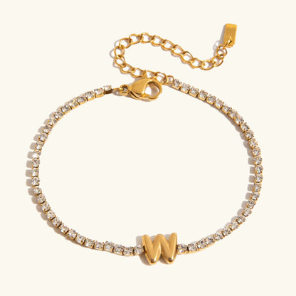 [Royal&Vicky]Avaria Bubble Letter Tennis Bracelet