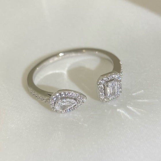 [Royal&Vicky]My Twin Toi & Moi Silver Diamond Ring