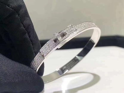 [ROYAL]HM KELLY BRACELET IN SILVER AND FULL PAVE DIAMOND