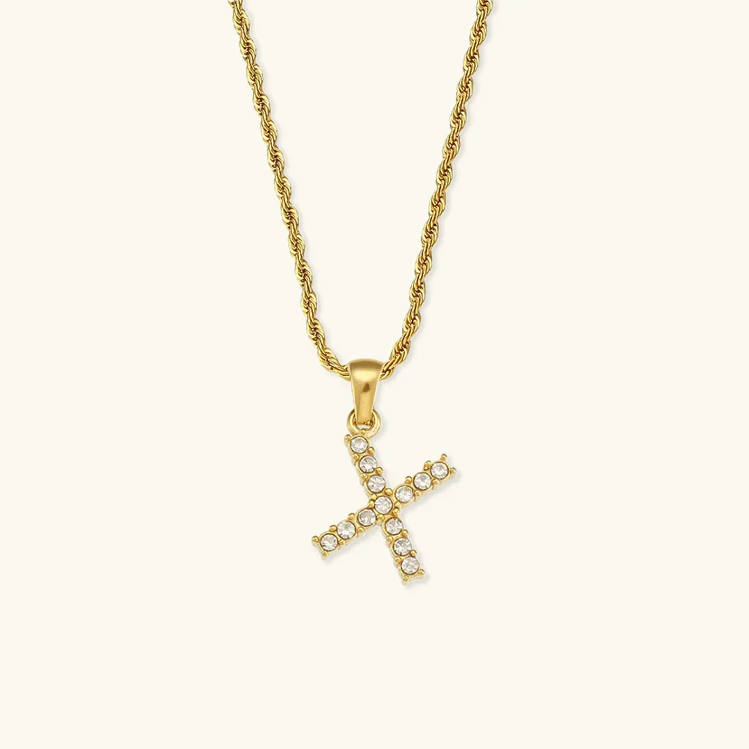 [Royal&Vicky]Maeve Buchstaben Initial Diamant Halskette
