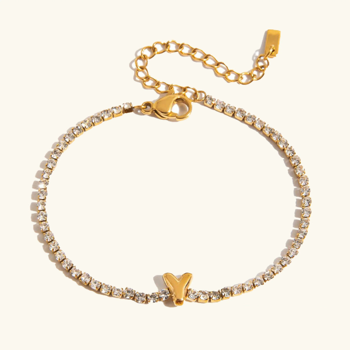 [Royal&Vicky]Avaria Bubble Letter Tennis Bracelet