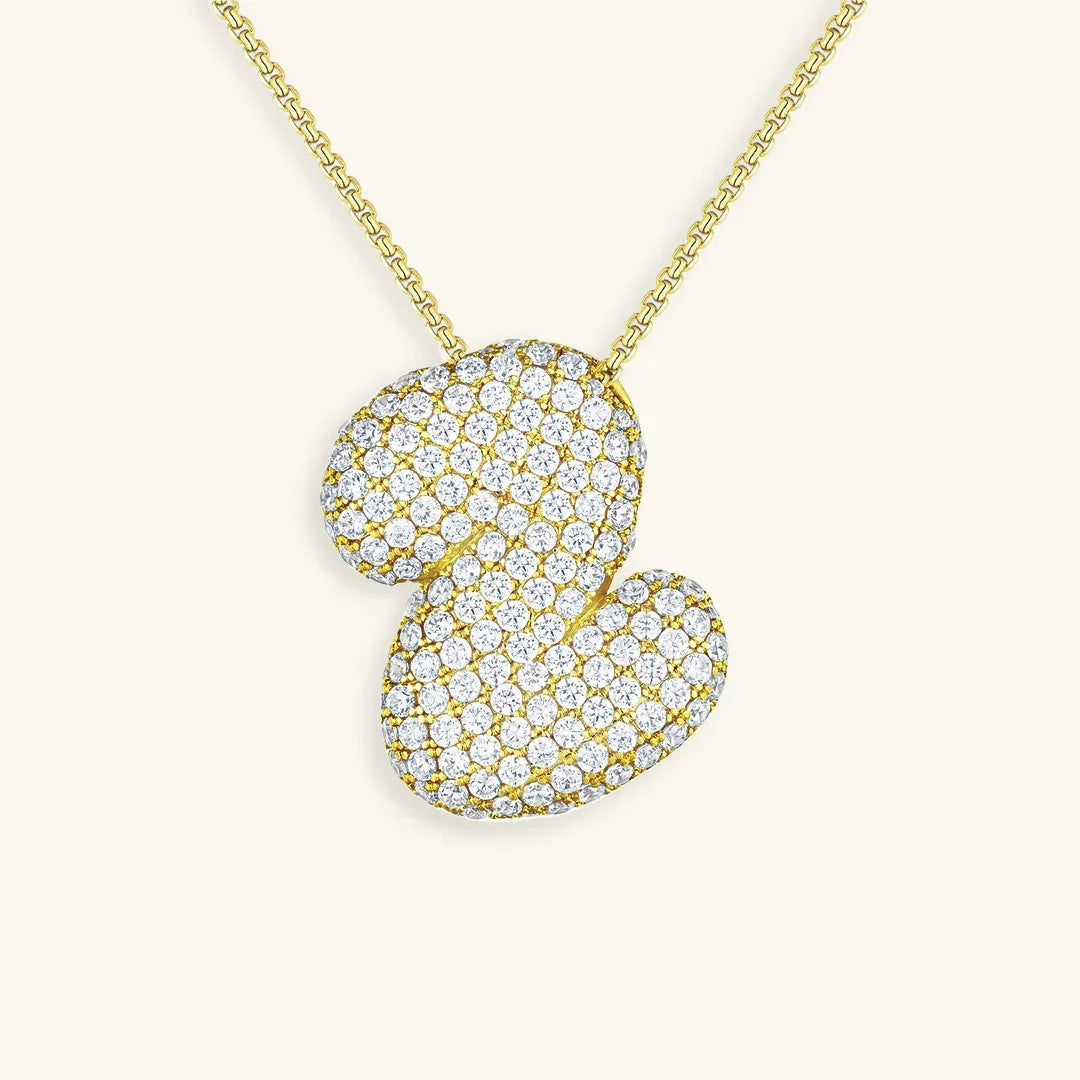 [Royal&Vicky]バブルイニシャルダイヤモンドネックレス