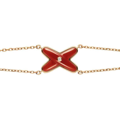 [ROYAL]JEUX BRACELET CARNELIAN PINK GOLD 1 DIAMOND