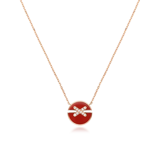 [ROYAL]JEUX DE ROSE GOLD DIAMOND NECKLACE