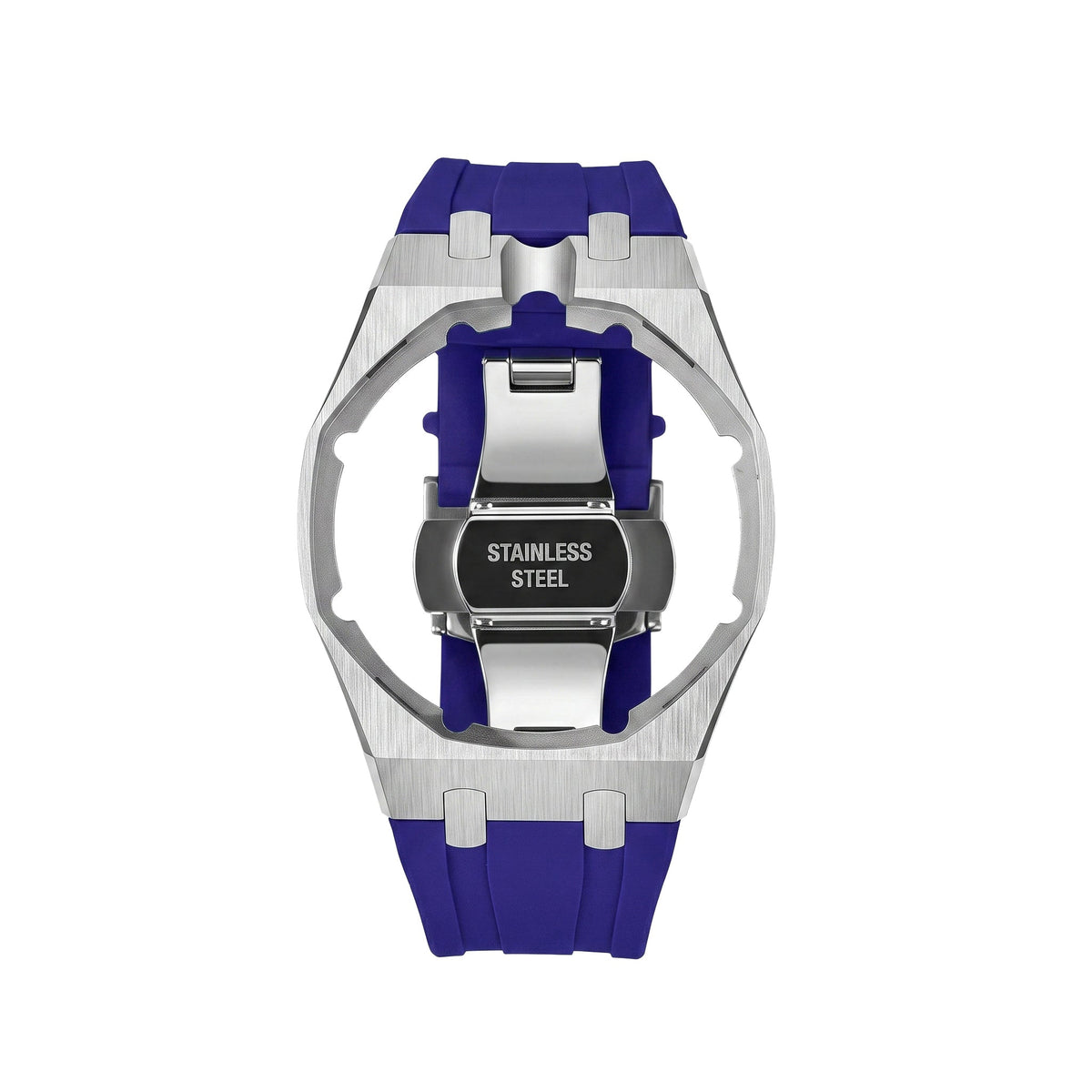 Royal&Vicky Strap Exklusives Stahlgehäuse und Silikonarmband mit Ladeschale