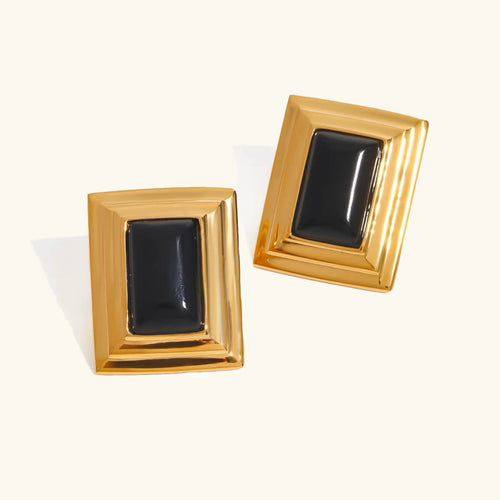 [Royal&Vicky]Sybil Gold-Emaille-Ohrringe
