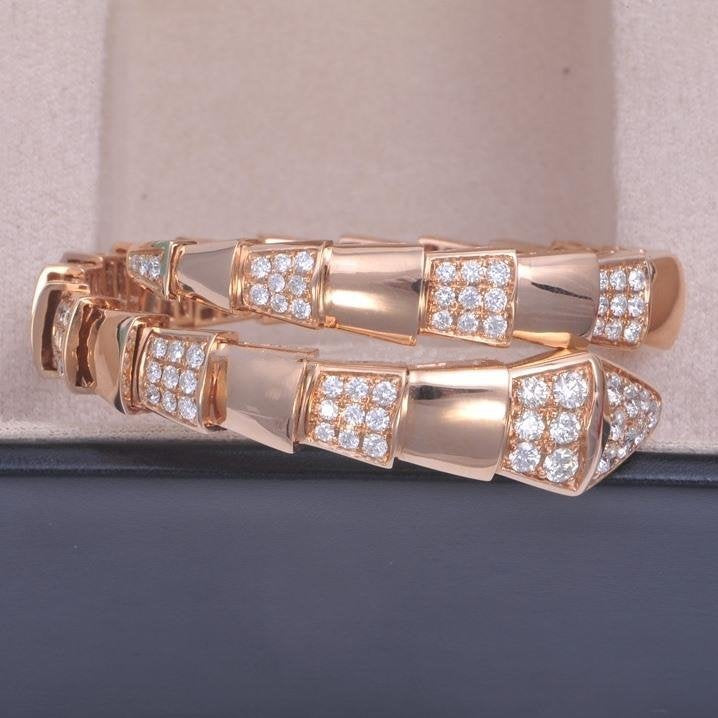 [ROYAL]SERPENTI WIDE BRACELET PINK GOLD DIAMOND