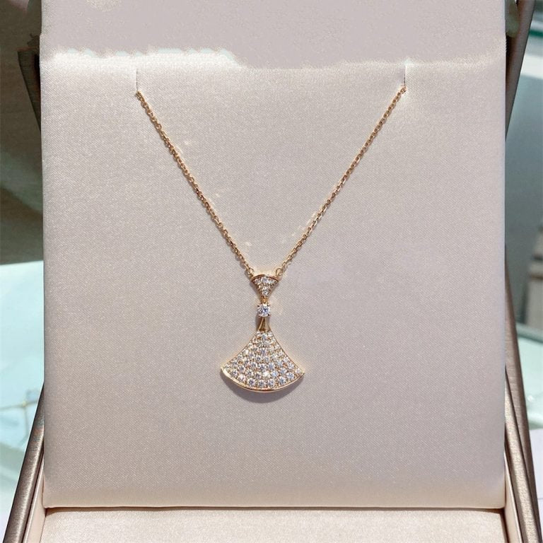 [ROYAL]DREAM NECKLACE PINK GOLD FULL DIAMOND