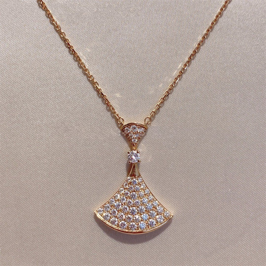 [ROYAL]DREAM NECKLACE PINK GOLD FULL DIAMOND