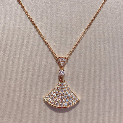 [ROYAL]DREAM NECKLACE PINK GOLD FULL DIAMOND