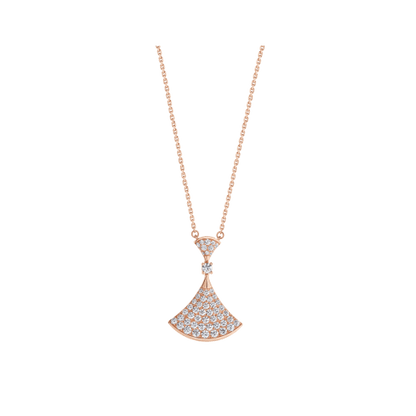 [ROYAL]DREAM NECKLACE PINK GOLD FULL DIAMOND