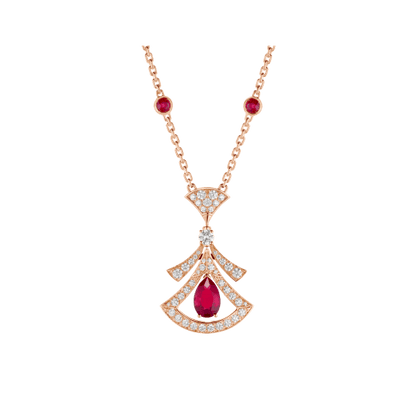 [ROYAL]DREAM NECKLACE CARNELIAN DIAMOND PINK GOLD