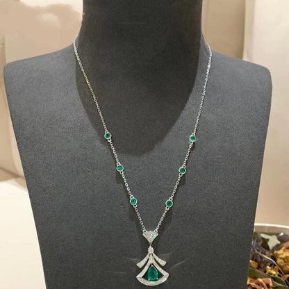 [ROYAL]DREAM NECKLACE MALACHITE DIAMOND SILVER