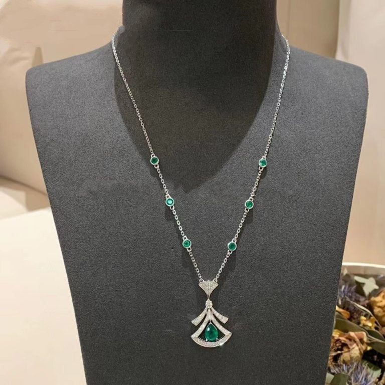 [ROYAL]DREAM NECKLACE MALACHITE DIAMOND SILVER