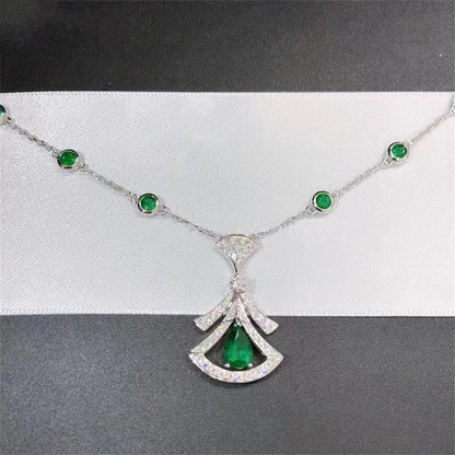 [ROYAL]DREAM NECKLACE MALACHITE DIAMOND SILVER