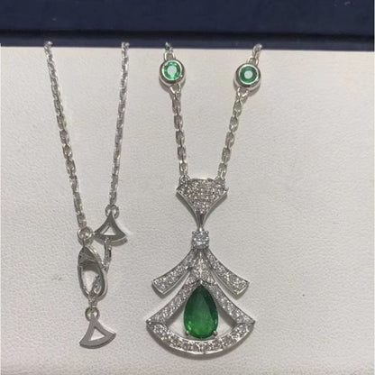 [ROYAL]DREAM NECKLACE MALACHITE DIAMOND SILVER