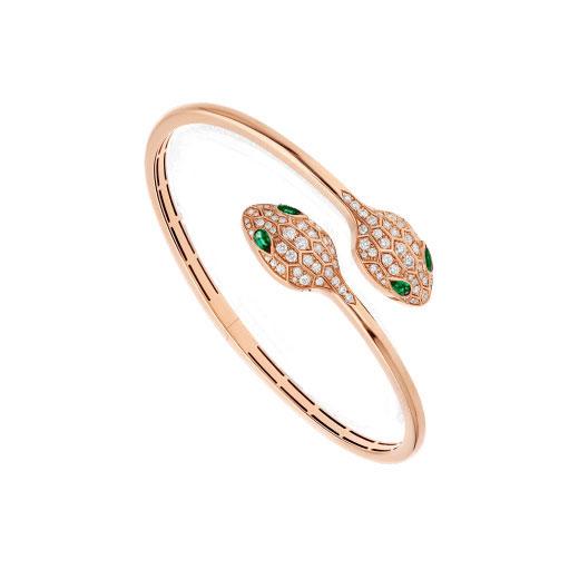 [LUXE]SERPENTI ARMBAND ROTGOLD MALACHIT DIAMANT DOPPELSCHLANGE