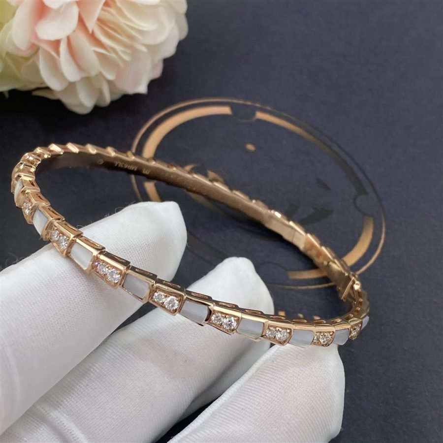 [LUXE]SERPENTI ARMBAND ROTGOLD MOP DIAMANT 