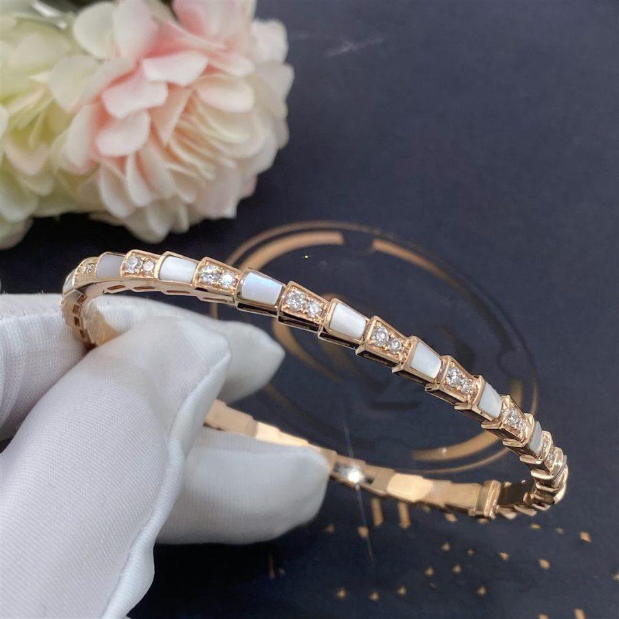 [LUXE]SERPENTI ARMBAND ROTGOLD MOP DIAMANT 