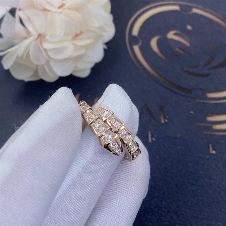 [LUXE]SERPENTI RING ROTGOLD DIAMANT GEPAPERT 4MM