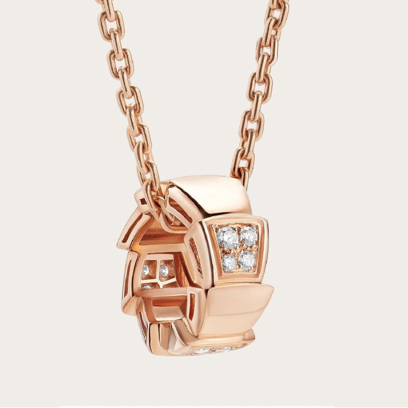 [ROYAL]SERPENTI PEDANT DIAMOND PINK GOLD NECKLACE