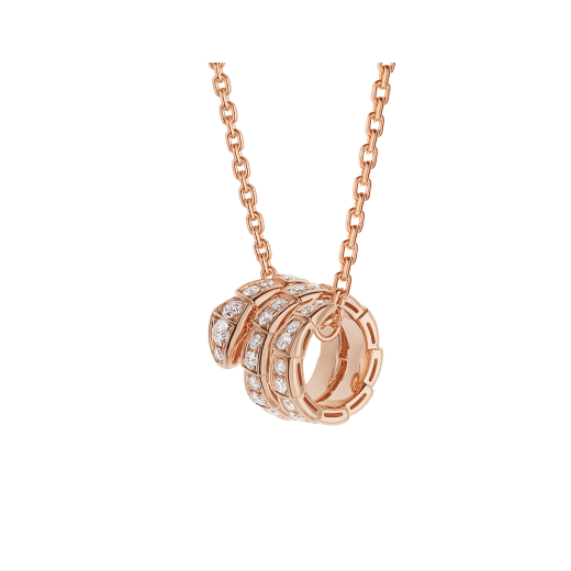 [ROYAL]SERPENTI PINK GOLD NECKLACE DOUBLE RING DIAMOND