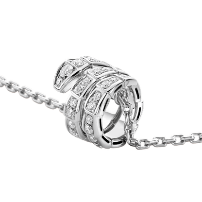 [LUXE]SERPENTI SILBER HALSKETTE DOPPELRING DIAMANT