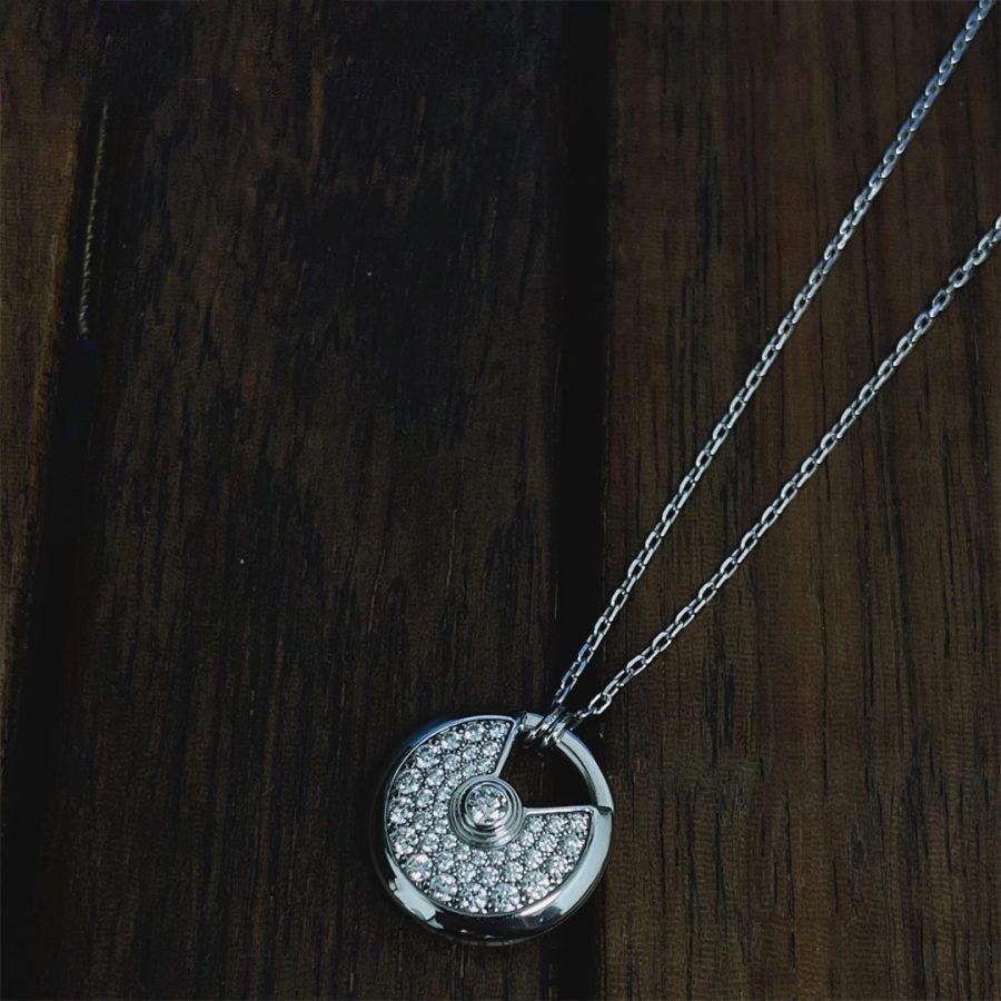 [ROYAL]AMULETTE SILVER FULL DIAMOND NECKLACE