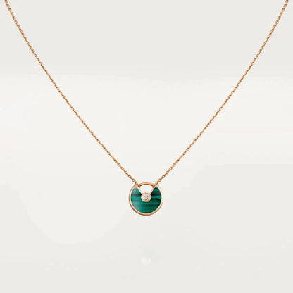 [ROYAL]AMULETTE ROSE GOLD MALACHITE NECKLACE