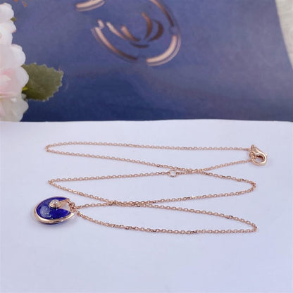 [ROYAL]AMULETTE ROSE GOLD AGATE NECKLACE