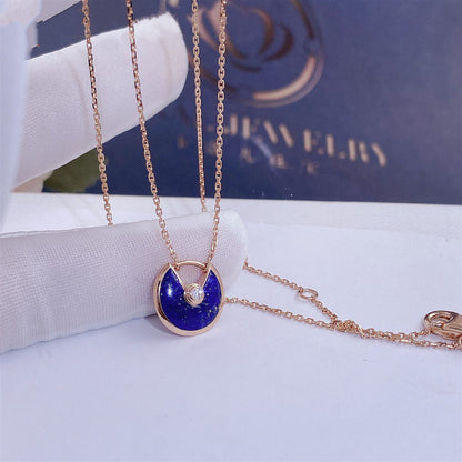 [ROYAL]AMULETTE ROSE GOLD AGATE NECKLACE