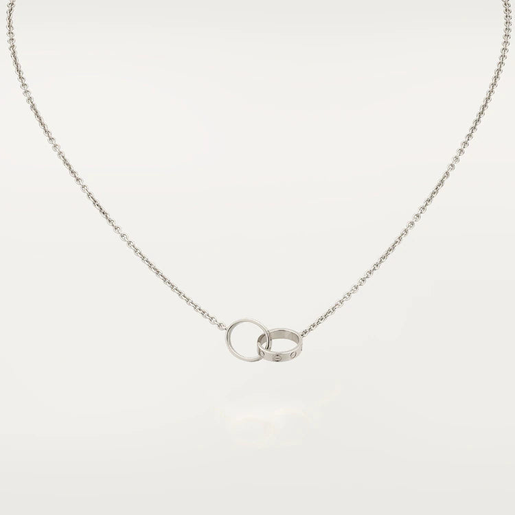 [ROYAL]LOVE NECKLACE PINK GOLD AND SILVER