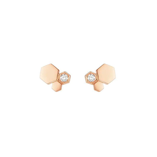 [ROYAL]BEE LOVE PINK GOLD DIAMOND EARRINGS